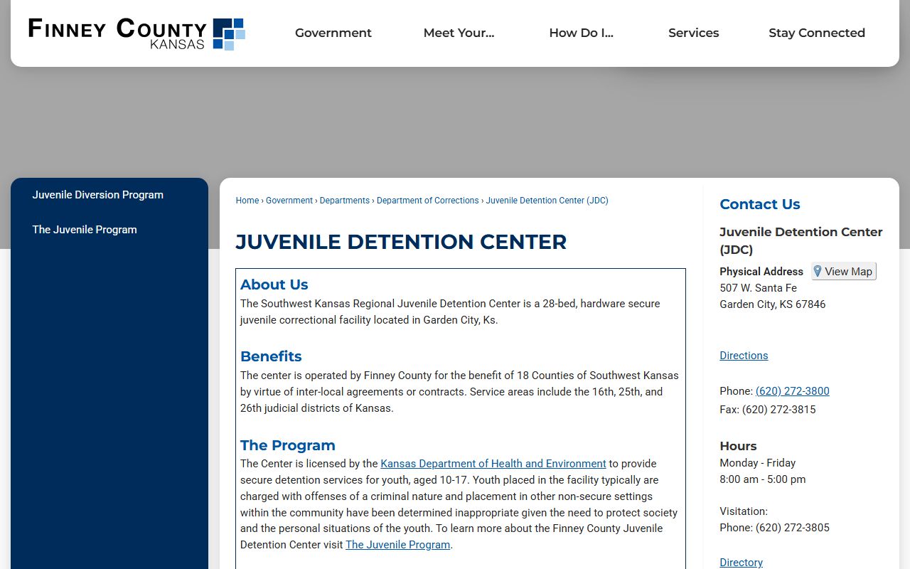 Finney County juvenile arrest and charge records