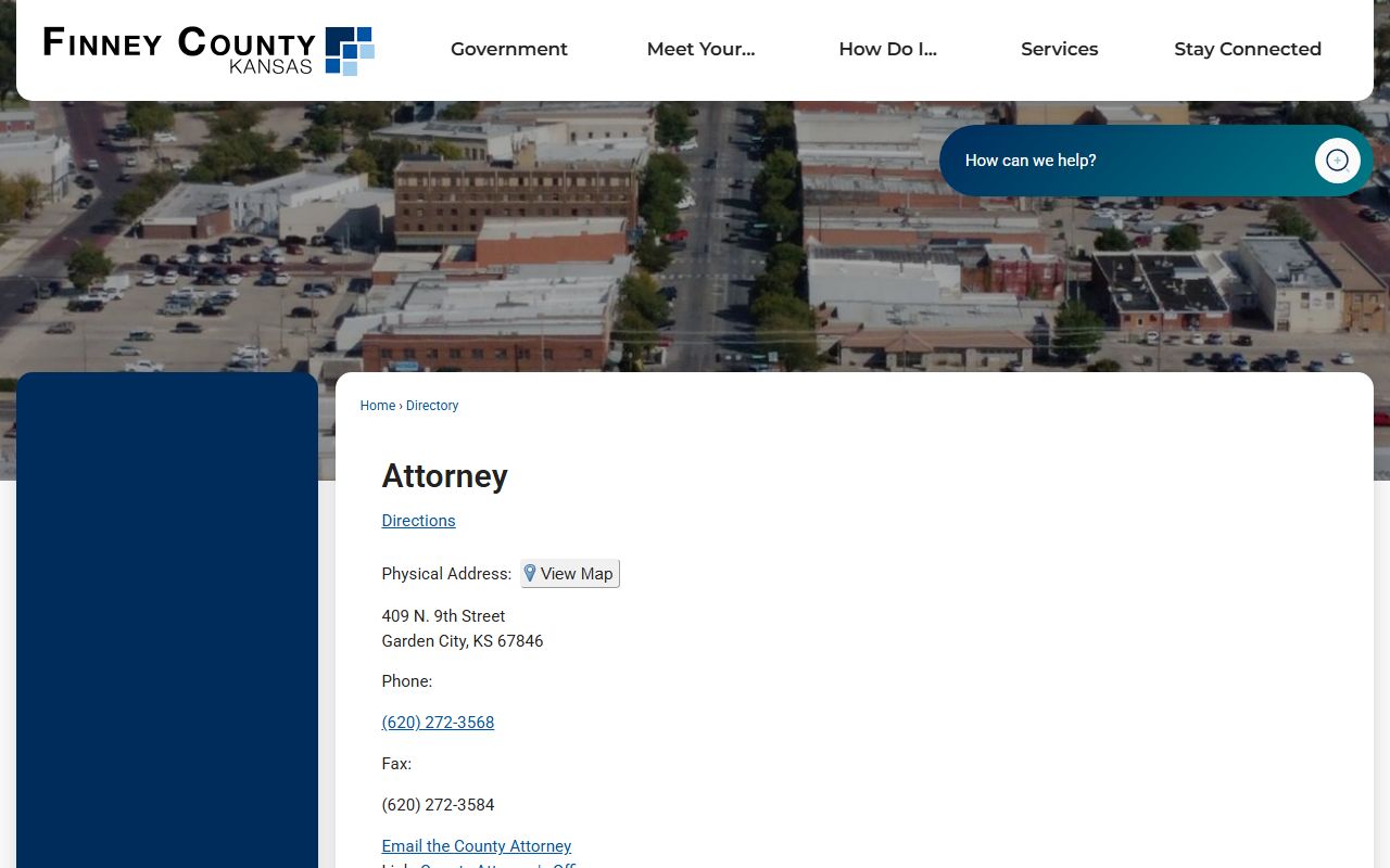 Finney County arrest records county attorney directory