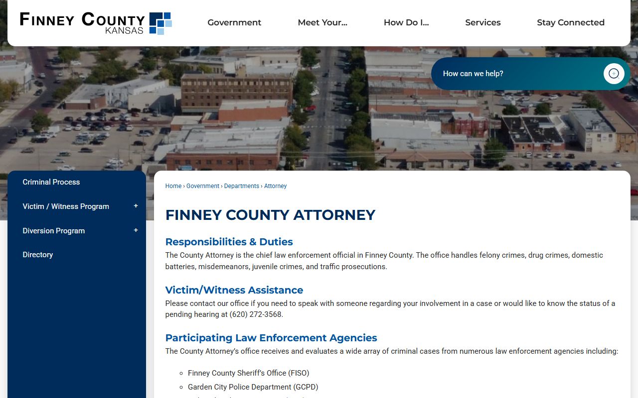 Finney County court charges county attorney office