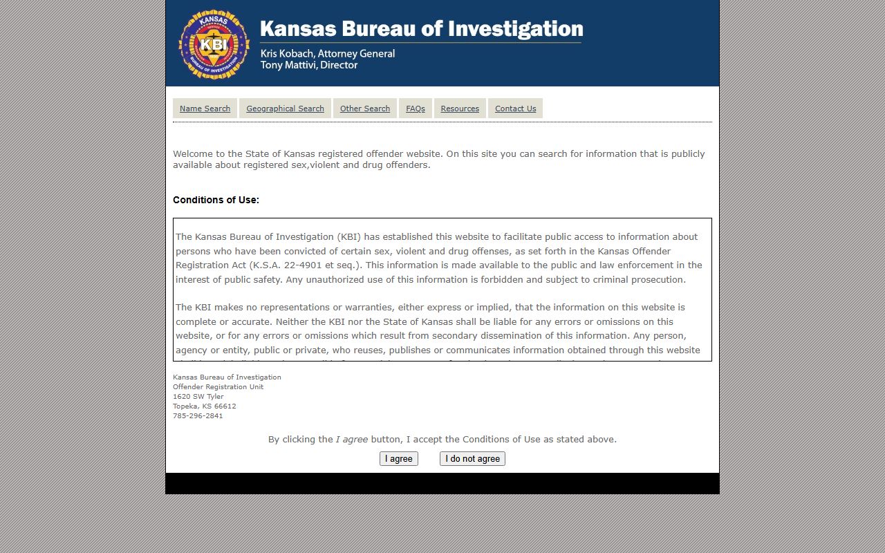 Finney County criminal court records KBI registered offender search