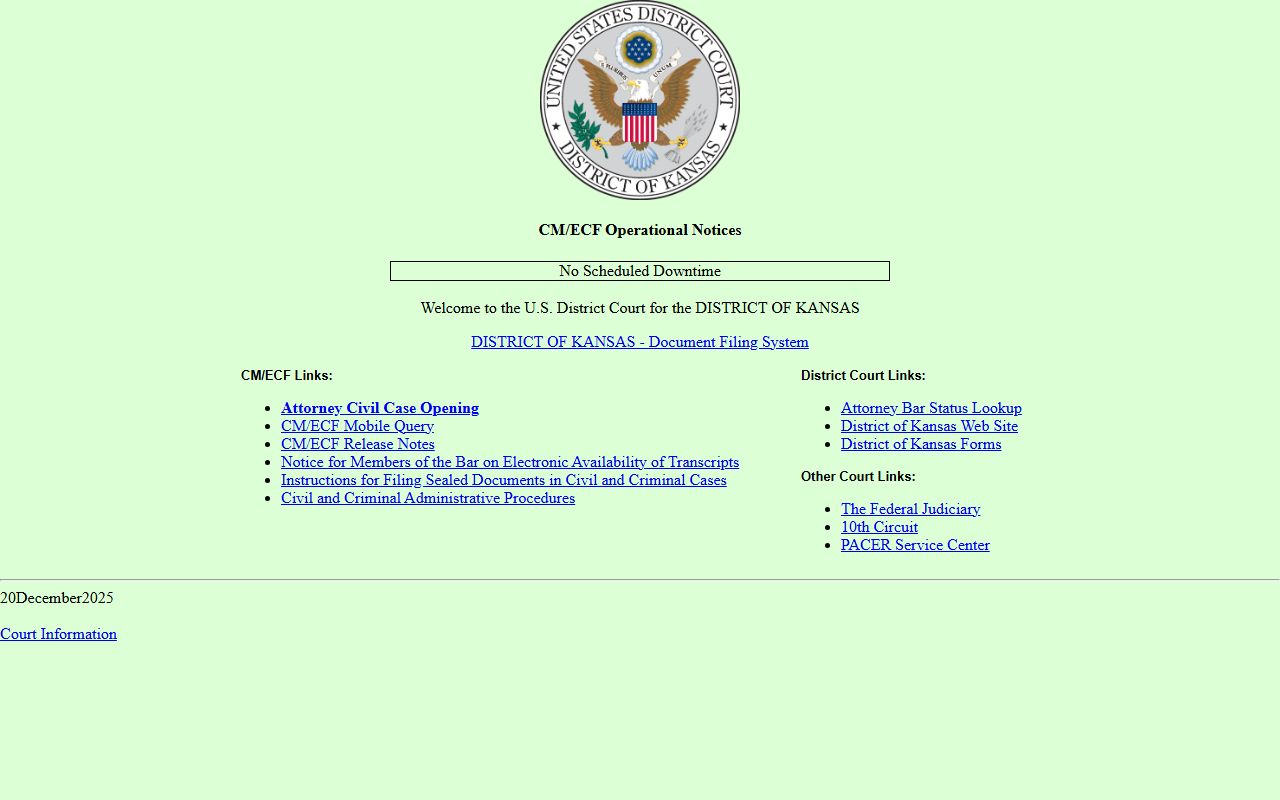 Finney County probate records District of Kansas CM ECF reference