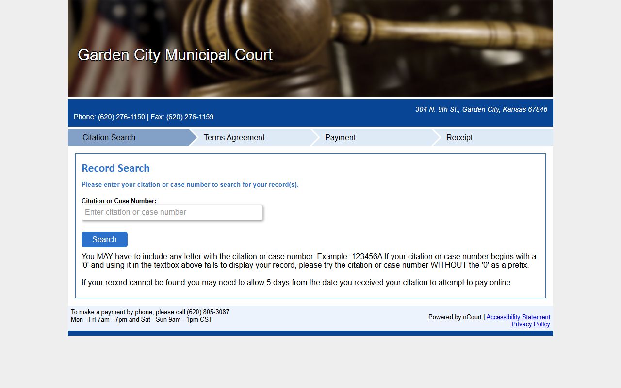 Finney County traffic court records Garden City nCourt citation lookup