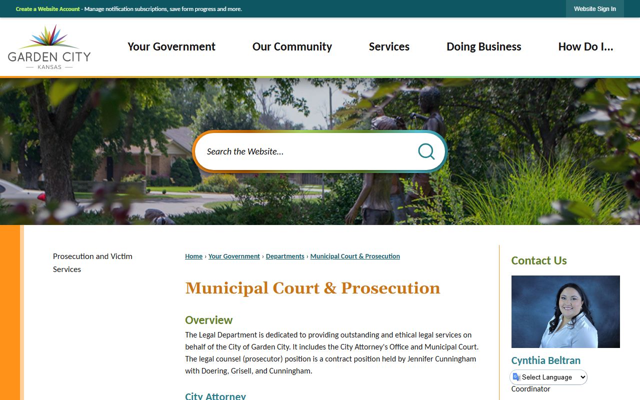 Finney County traffic court records Garden City Municipal Court source