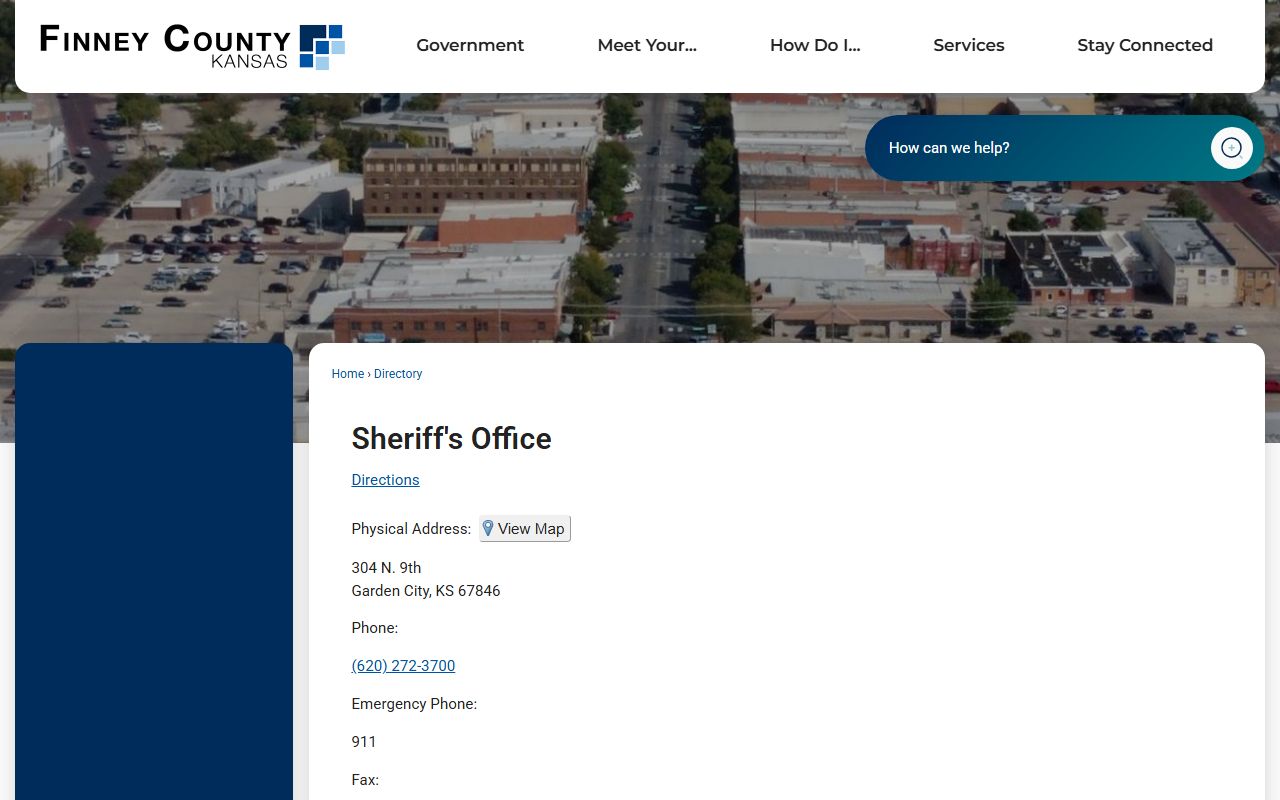 Finney County warrant records sheriff directory